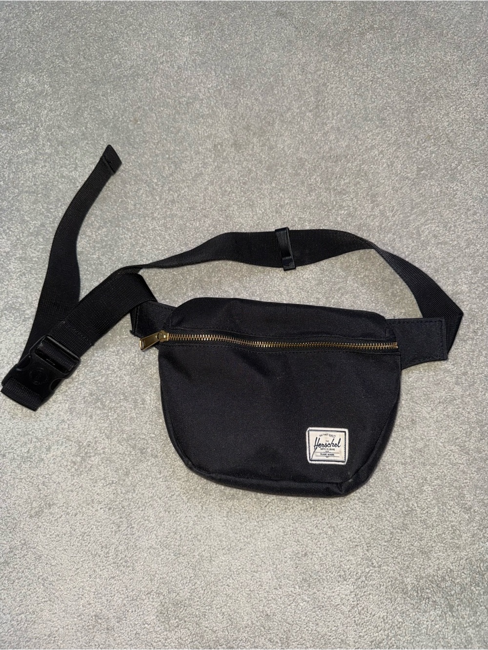 Herschel Supply Company Black Waist Pack with Gold Hardware woman or men.